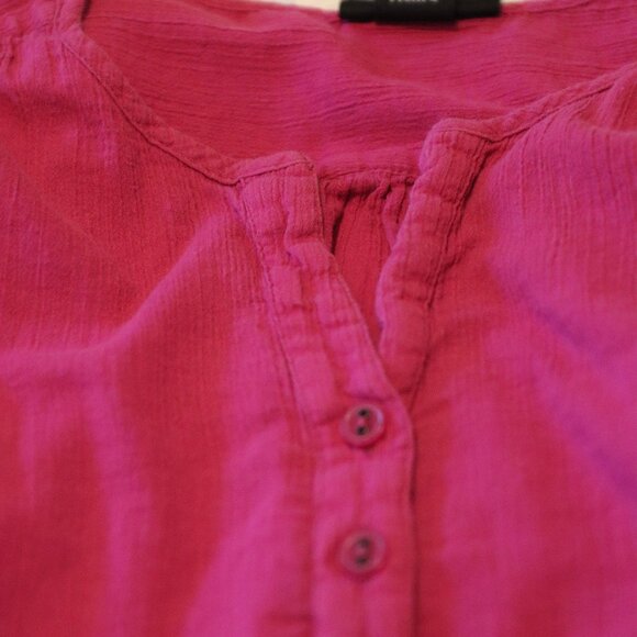 Lane Bryant Size 14-16 Lightweight Pink Gauzy Blouse V-Neck with Buttons Cotton - Picture 8 of 13